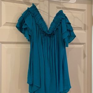 Off the shoulder Turquoise blouse